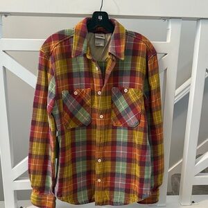 The North Face Red and Yellow Plaid Button Down Shirt